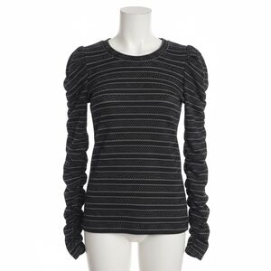 Ann Taylor LOFT Black and White Striped Long Sleeve Top